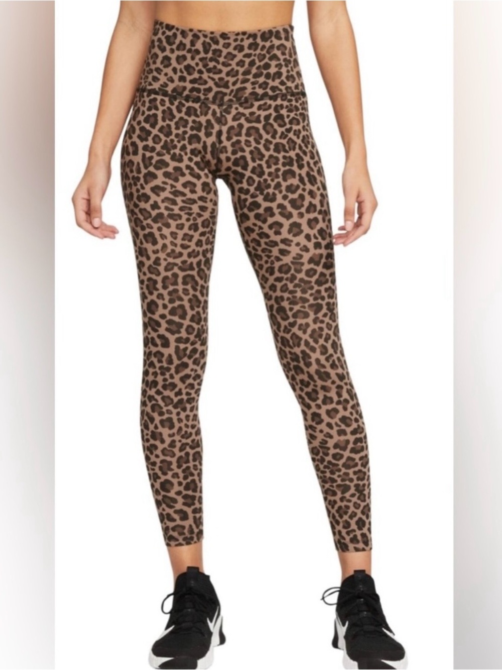 Nike Leopard Print Leggings Brown and Black